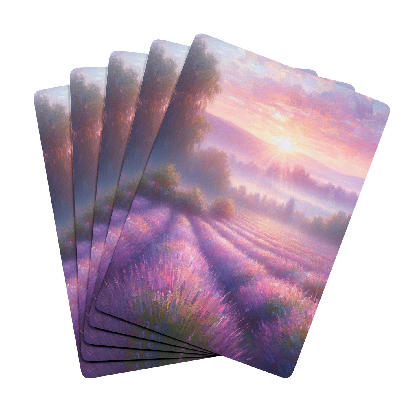 "Lavender Field" Poker Cards
