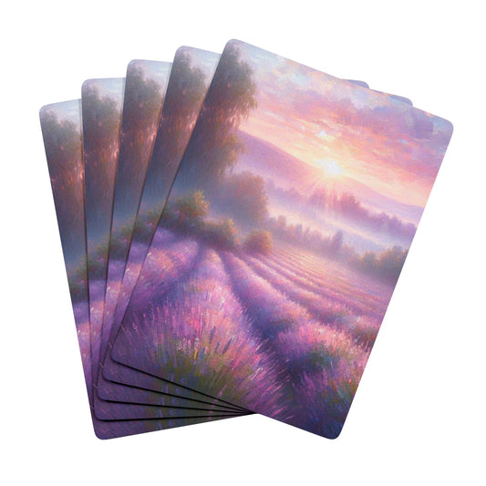 "Lavender Field" Poker Cards